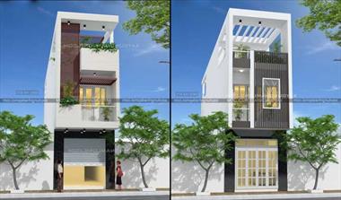 Mẫu nhà phố 3 tầng 2 mặt tiền đẹp phong cách Hiện đại