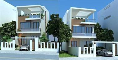 Mẫu nhà ống 2 tầng giá 500 triệu có sân để ô tô.