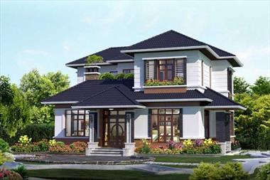 Mẫu biệt thự vườn 2 tầng đẹp diện tích 168m2