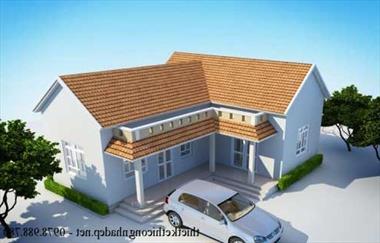 Mẫu nhà cấp 4 mái thái hình chữ L diện tích 9x13m