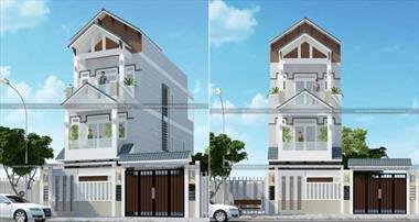 Mẫu nhà phố 3 tầng 4 phòng ngủ diện tích 5x15m2