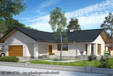 Bản vẽ thiết kế nhà cấp 4 mái tôn, kết cấu hình chữ L