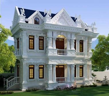 Mẫu biệt thự 2 tầng cổ điển kiến trúc pháp