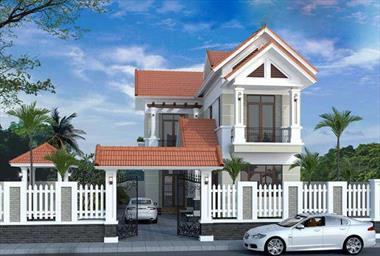 Mẫu biệt thự 2 tầng 4 phòng ngủ sân vườn đẹp