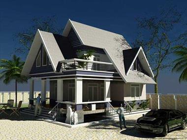 Mẫu biệt thự 2 tầng 80m2 mái ngói (Xu hướng hiện đại 2022)