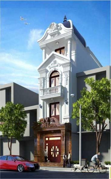 Mẫu nhà ống 4 tầng cổ điển (Mang đậm nét Kiến trúc Pháp)