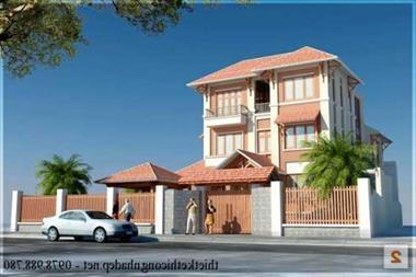 Mẫu biệt thự mái thái 4 tầng hiện đại 11x15m độc đáo