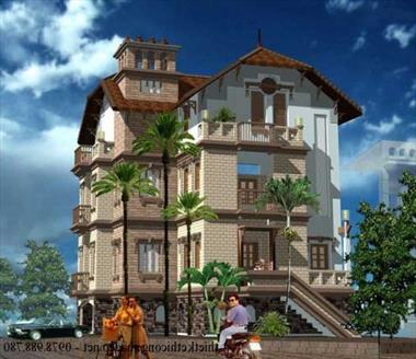 Mẫu biệt thự tân cổ điển 3 tầng 9,7 × 9,7m ấn tượng