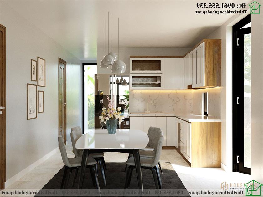 Thiết kế nội thất phòng bếp nhà cấp 4 3 phòng ngủ NDNC4178