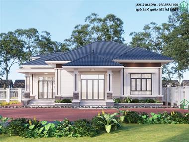 Mẫu biệt thự 1 tầng 4 phòng ngủ 12x16m tại Thái Bình NDBT1T137
