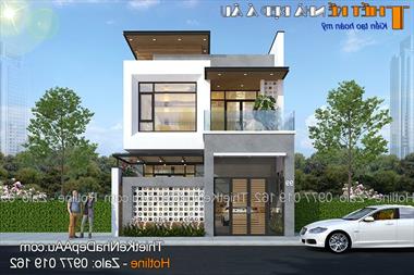 Mẫu nhà phố 2 tầng 80m2 đẹp phong cách hiện đại