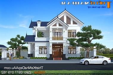 Mê mẩn mẫu biệt thự 2 tầng 4 phòng ngủ kiến ​​trúc mái thái hiện đại.