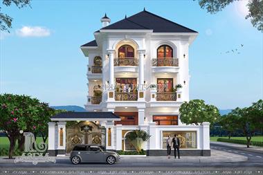 Mẫu thiết kế biệt thự tân cổ điển 3 tầng 10x16m đẹp (TGDĐ: Anh Sơn - Hà Nội) BT32283