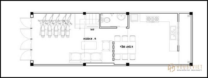 mẫu thiết kế nhà ống 4 tầng 4x10m