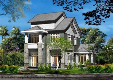 Ấn tượng với mẫu biệt thự mái thái 2 tầng hiện đại 7,2x17m