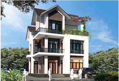 Bản vẽ thiết kế biệt thự 3 tầng mái thái 12x12m