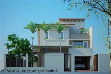 Mẫu biệt thự vườn mái thái 3 tầng 8x12m đẹp