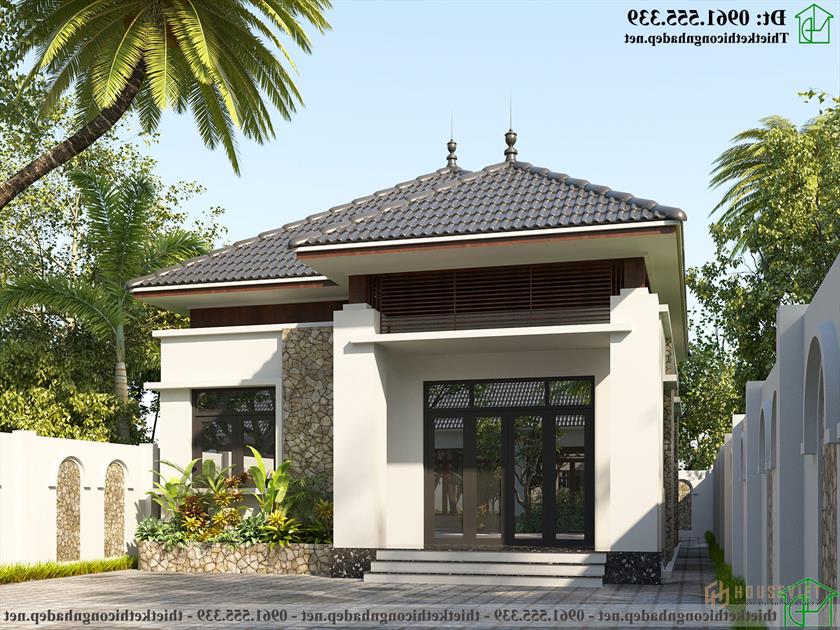 Nhà cấp 4 mái thái 3 phòng ngủ 8x16m NDNC4180