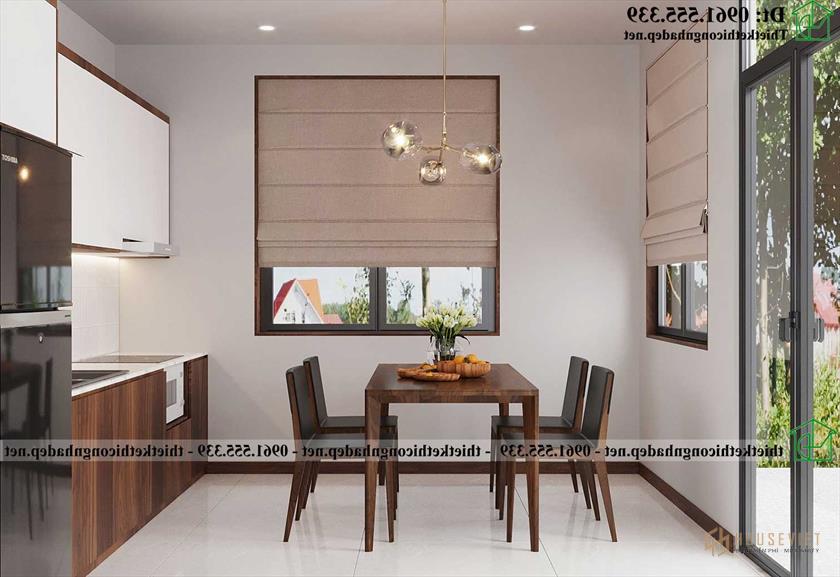 Bộ bàn ghế ăn nhà cấp 4 mái thái đẹp kiểu Nhật NDNC4180