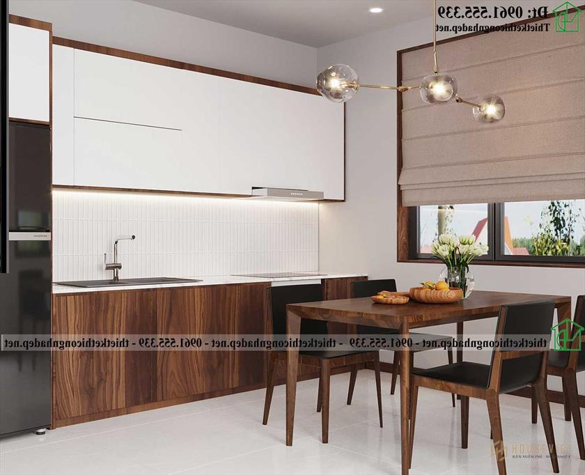 Mẫu thiết kế tủ bếp mái thái cấp 4 kiểu nhật NDNC4180