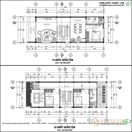 Phương án nội thất mẫu thiết kế nhà ống 2 tầng mái thái 5x15m tại Vĩnh Phúc NDNP2T33