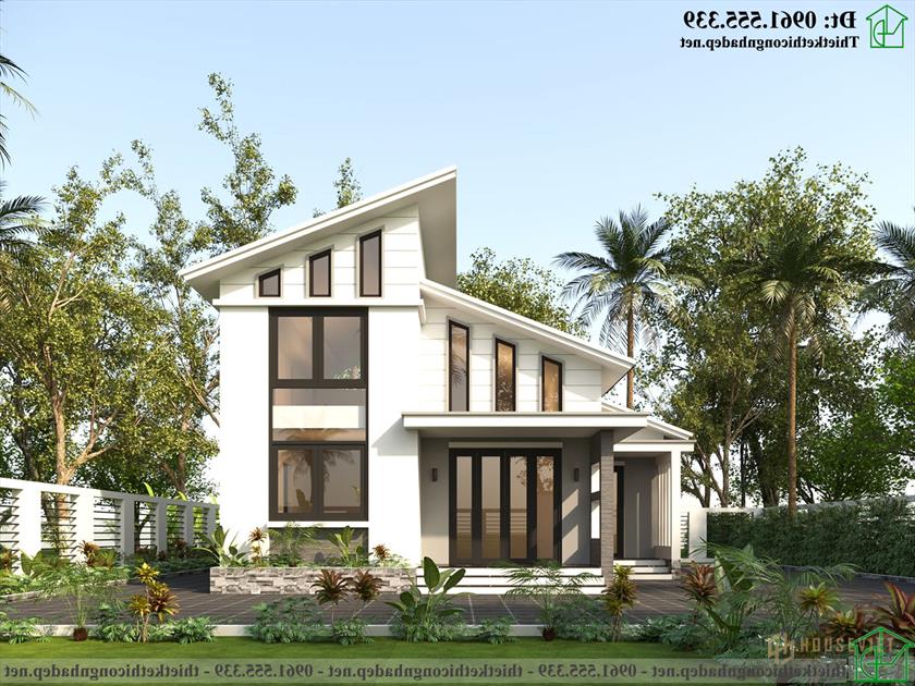 Mẫu nhà cấp 4 gác lửng 3 phòng ngủ 1 phòng thờ đẹp NDNC4181