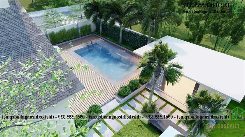 Phối cảnh tổng thể nhà vườn cấp 4 NDNC4181