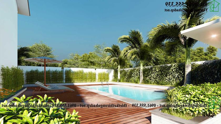 Sân vườn mẫu thiết kế nhà cấp 4 gác lửng NDNC4181