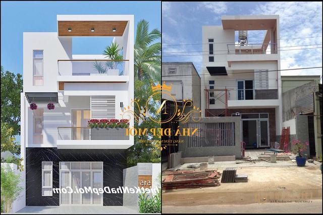 Xem mẫu nhà đẹp mặt tiền 1 trệt 2 lầu sân thượng 7m anh Lãnh