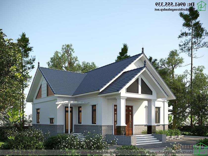 Mẫu thiết kế nhà cấp 4 mái thái có 4 phòng ngủ 1 phòng thờ 11x15m NDNC4182