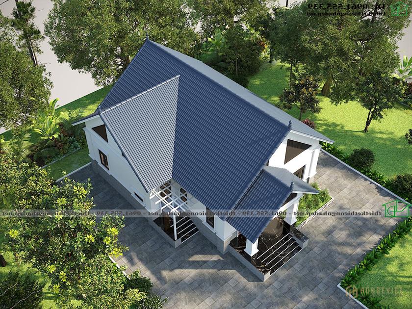 Phối cảnh nhà cấp 4 mái thái 15x11m NDNC4182