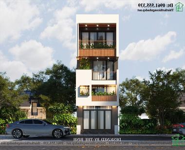 Mẫu thiết kế nhà phố 3 tầng có gác lửng 4,5x20m tại Phú Thọ NDNP3T69