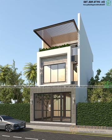 Mẫu nhà ống 3 tầng mái bằng 5x24m NDNP3T70