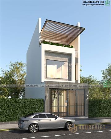 Mẫu thiết kế nhà ống 3 tầng hiện đại mái bằng đẹp NDNP3T70