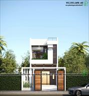 Mẫu nhà phố 2 tầng 5,5x18m tại Quảng Ninh mái bằng NDNP2T34