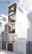 Mẫu thiết kế nhà phố 4 tầng hiện đại 1 lửng diện tích 3,4 × 15,5m