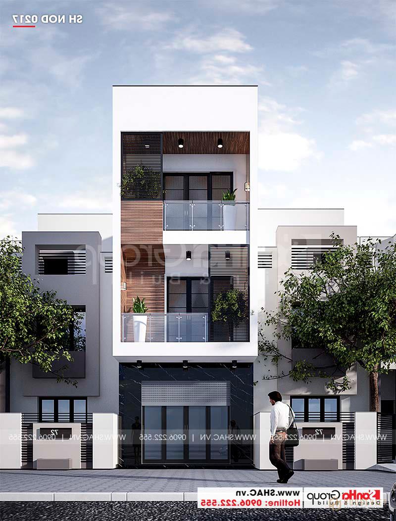 Mẫu nhà phố hiện đại mặt tiền 4m 3 tầng có gara ô tô tại Quảng Ninh 