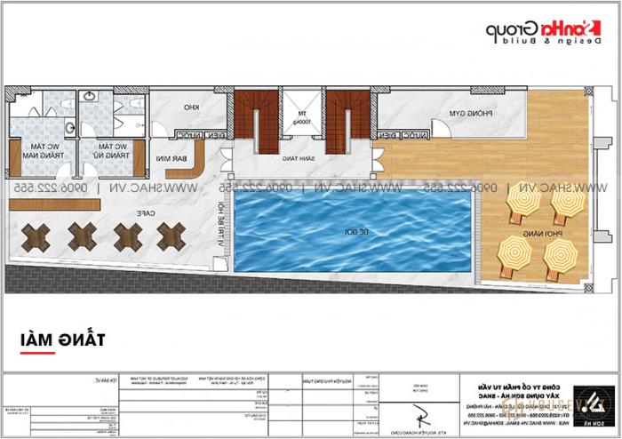 Mẫu thiết kế khách sạn tân cổ điển 3 sao mới nhất tại Phú Quốc (Kiên Giang) - SH KS 0075 24 Mặt bằng tầng 11 khách sạn 3 sao tân cổ điển tại Phú Quốc