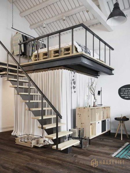 Mẫu nhà cấp 4 có gác xép