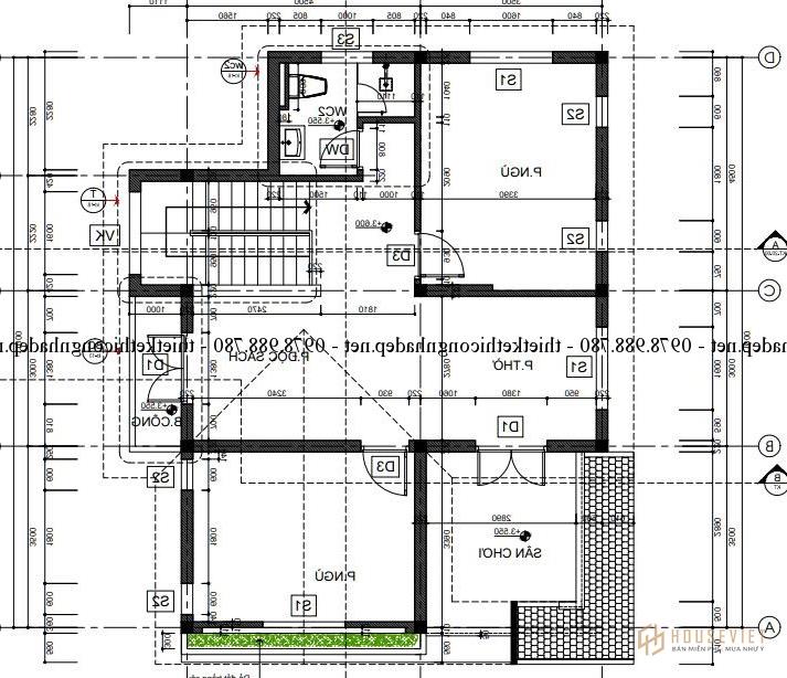 Nội thất phòng bếp biệt thự 8x11m góc 1