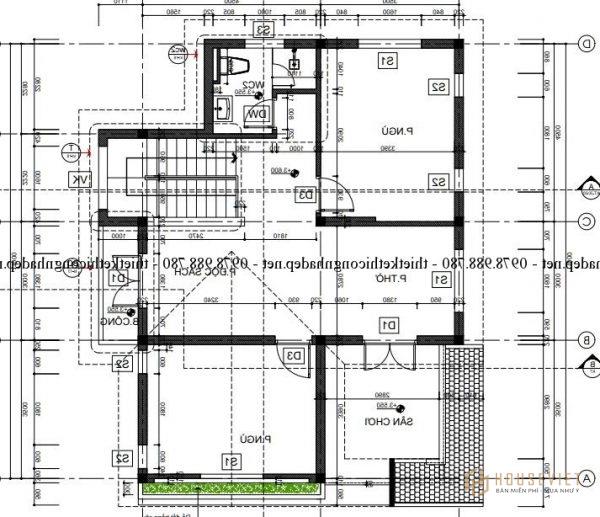 Nội thất phòng bếp biệt thự 8x11m căn góc 2 PN .