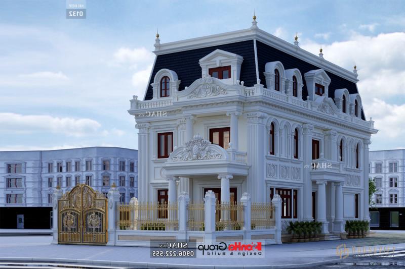 Mẫu biệt thự tân cổ điển 3 tầng mặt tiền rộng 10m tại Hà Nội - SH BTP 0132 1 Biệt thự 3 tầng tân cổ điển mặt tiền 10m