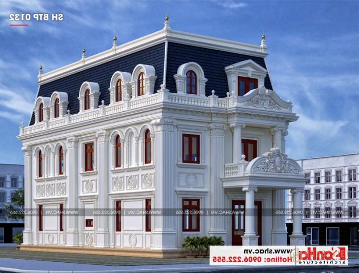 Mẫu biệt thự tân cổ điển 3 tầng mặt tiền rộng 10m tại Hà Nội - SH BTP 0132 3 Kiến trúc biệt thự tân cổ điển đẹp được tạo nên từ những đường nét tinh tế