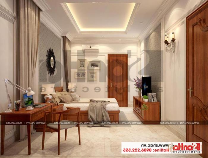 Mẫu biệt thự tân cổ điển 3 tầng mặt tiền rộng 10m tại Hà Nội - SH BTP 0132 14 Mỗi phòng ngủ của biệt thự đẹp Hà Nội đều có phòng sinh khép kín