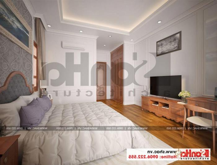 Mẫu biệt thự tân cổ điển 3 tầng mặt tiền rộng 10m tại Hà Nội - SH BTP 0132 20 Thiết kế nội thất phòng ngủ biệt thự rất tiện lợi cho người sử dụng