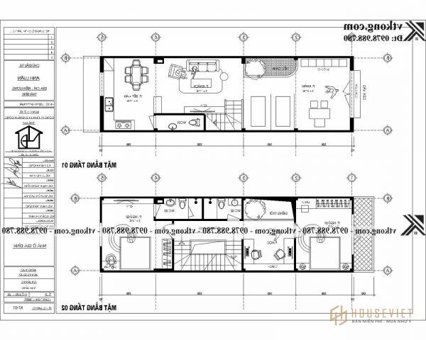 Mặt tiền nhà ống 3 tầng 4x15m hiện đại