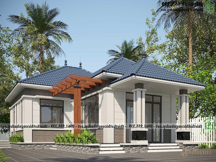 Mẫu thiết kế nhà cấp 4 mái thái đẹp kiểu Nhật NDNC4185