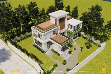 Mẫu biệt thự nhà vườn 2 tầng đơn giản mà sang trọng tại SBS HOUSE