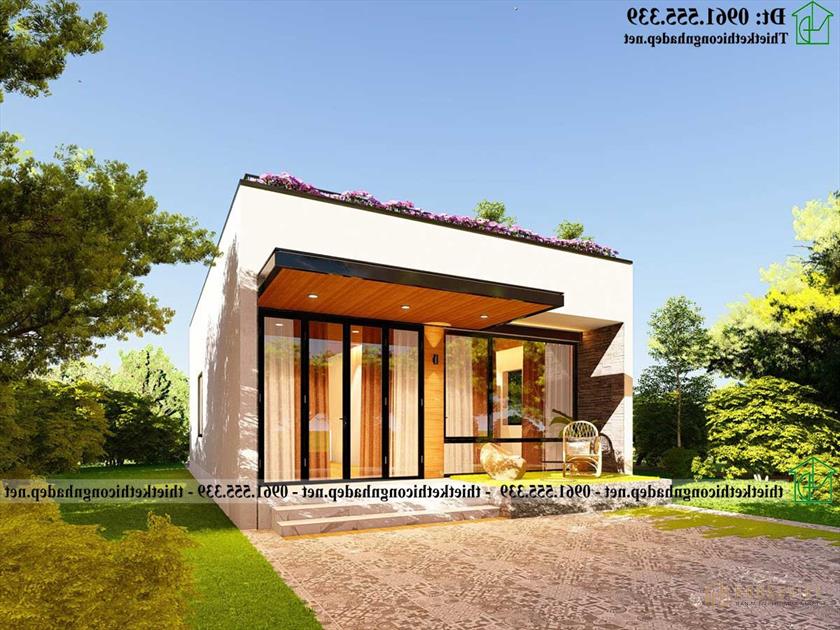 Thiết kế thi công nhà cấp 4 đẹp mái bằng giá rẻ NDNC4186