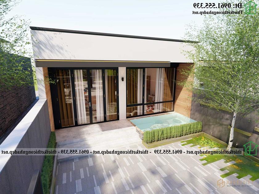 Mẫu nhà cấp 4 mái bằng đẹp NDNC4186